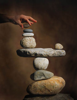 balanced stone cairn